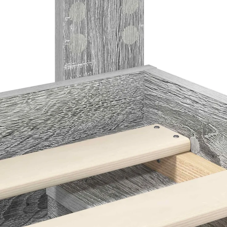 vidaXL Bettrahmen Graues Sonoma 90 x 200 cm Massives Kiefernholz 3413358 – Bild 9
