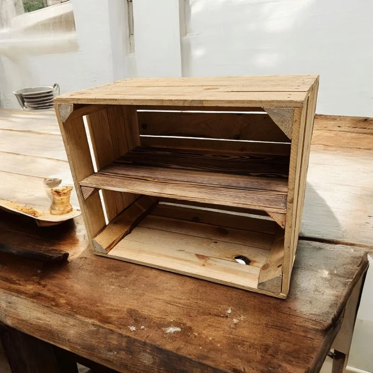 Holzkiste Obstkiste Vintage 50x40x30cm Boden Lang – Bild 6