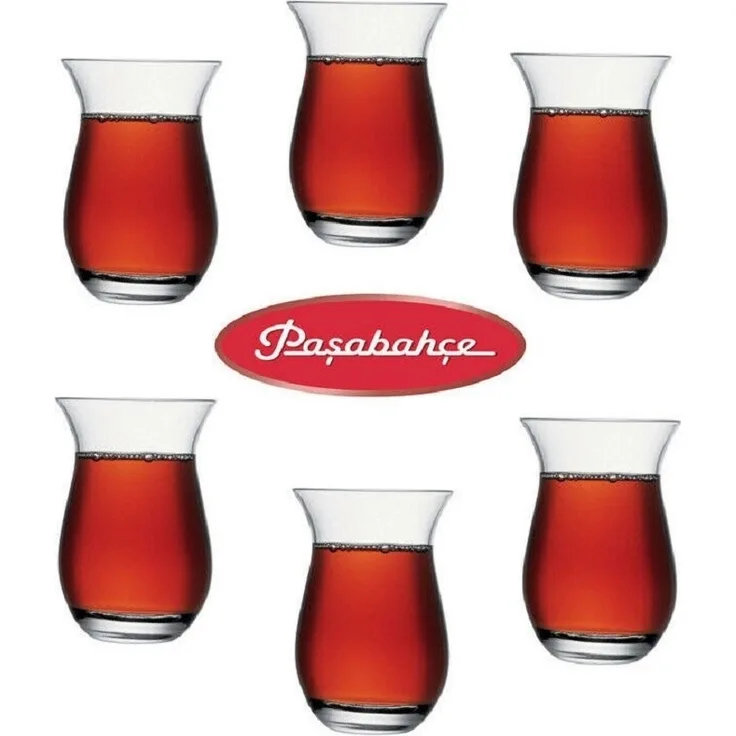 Pasabahce Grosse Türkische Teegläser, Orientalisches Teeglas 6 Stück, Galata 42611