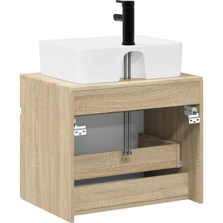 vidaXL Waschbeckenschrank Sonoma-Eiche 59 x 44,5 x 50 cm Holzwerkstoff 3404292 – Bild 7