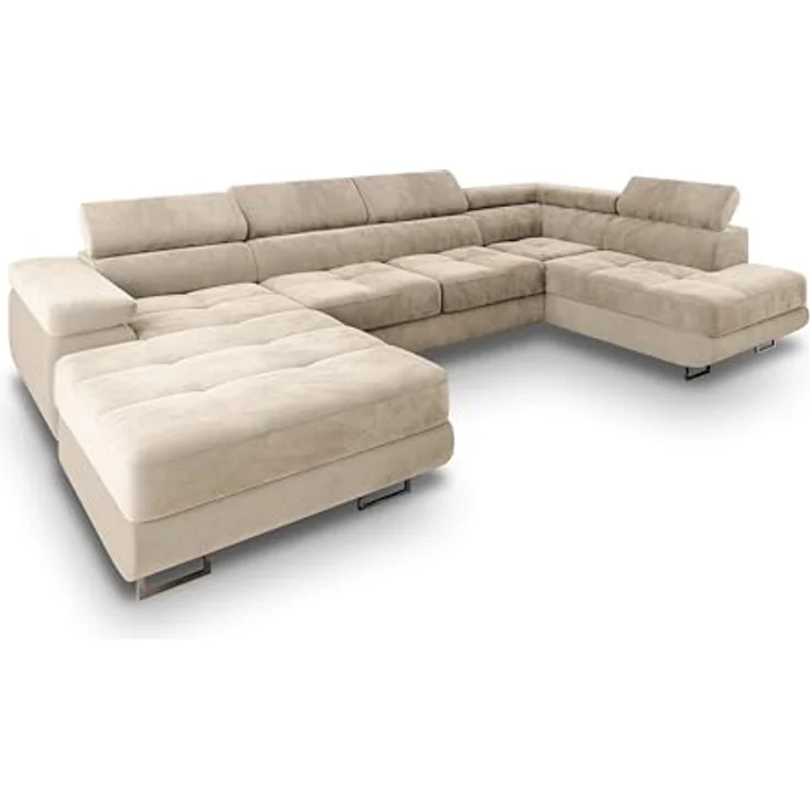 Masseno Ecksofa CASONE U-Form, Schlafsofa mit Bettkasten und Stauraum, MONOLITH 04 – Bild 1