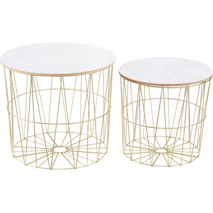 my Flair Beistelltisch St. Tropez (Set, 2-St), goldfarben mit Platte in Marmor-Optik