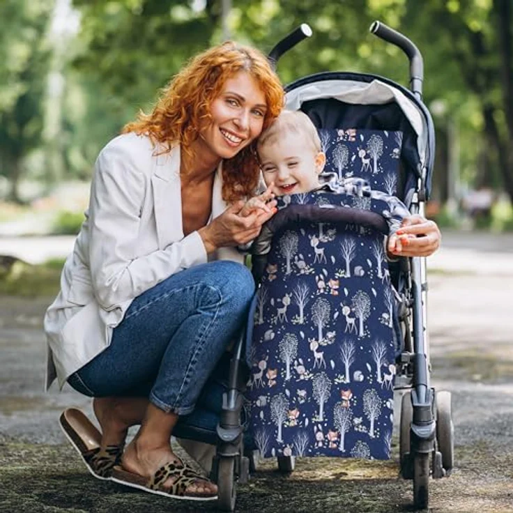Amilian Babybettwäsche Kinderwagenset - 2tlg. Kinderbettwäsche - 80x80cm + 35x40cm, 100% Baumwolle, 2 teilig, Bettwäscheset für Kinderwagen, Wiege, Babybett - Baby Bettwäsche – Bild 5