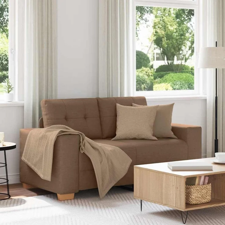 vidaXL Loveseat-Sofa Braun 120 cm Stoff 4105072 – Bild 2