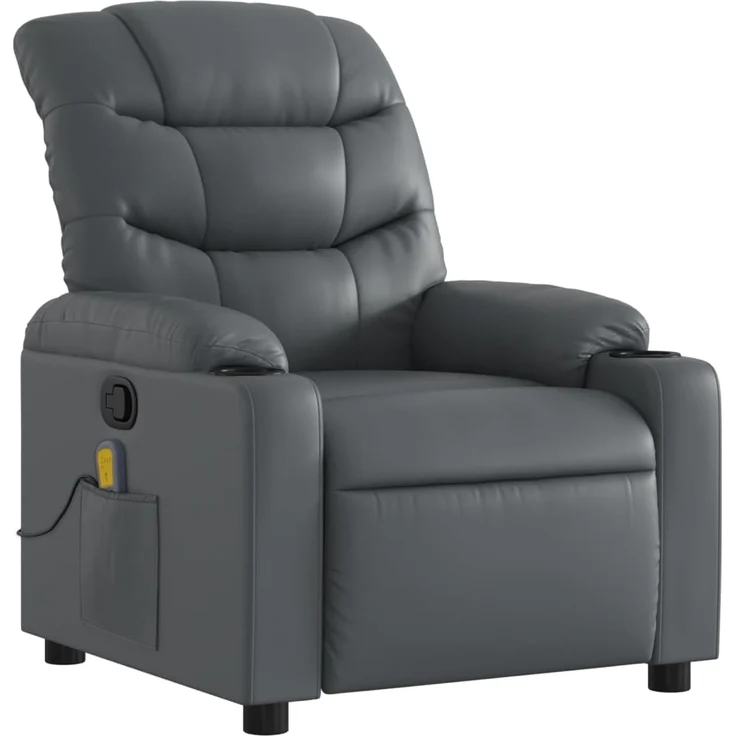 vidaXL Massagesessel Relaxsessel Grau Kunstleder 3206905 – Bild 2