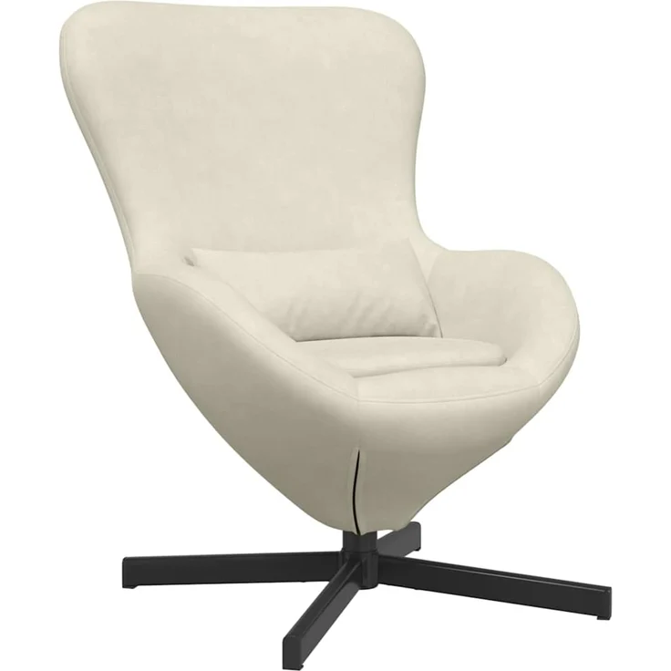 vidaXL Eiersessel Creme 63 x 73 x 90 cm Samt 42002765 – Bild 1