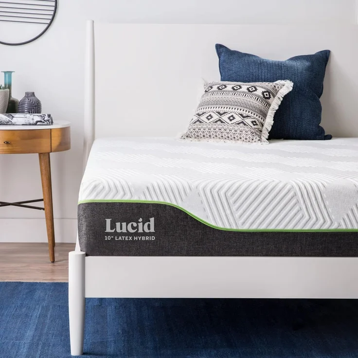 LUCID 25 cm Latex Hybrid Matratze 135x190 cm, H3 – Federkernmatratze mit Gel Memory Foam & elastischem Latexschaum – Mittelfest – 135x190 cm – Bild 1