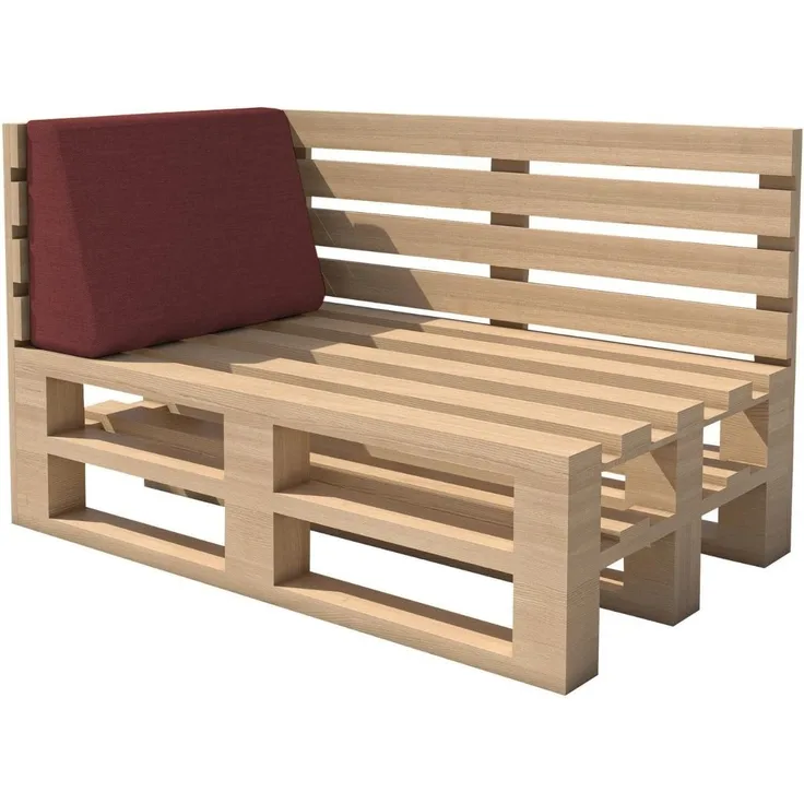 chilly pilley Palettenkissen Gartenkissen Palettenauflage Palettenpolster Indoor Outdoor Waschbar Abnehmbar Sitzkissen Rückenkissen (Seitenkissen 60 x 40 x 10/20, Dunkelrot)