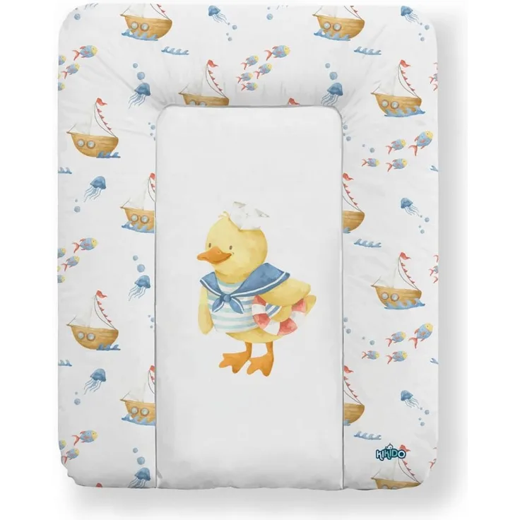 Kikido Wickelauflage 50x70 cm - Ente - Baby Wickelauflagen Wasserfest, Abwaschbar und Pflegeleicht - Wickelunterlage Weich Tragbare, Leicht zu Reinigen - OEKO-TEX - Universal-Wickelauflage 50x70