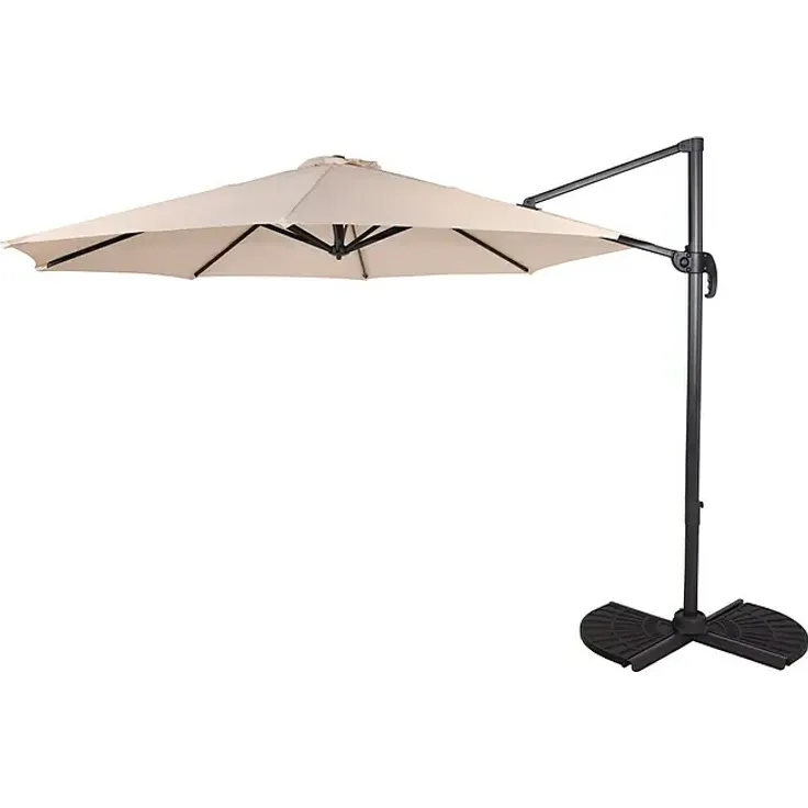 Garden Pleasure Ampelschirm rund Deluxe, 300 cm Durchmesser, Creme, mit UV-Schutz und stabilem Kreuzfuß