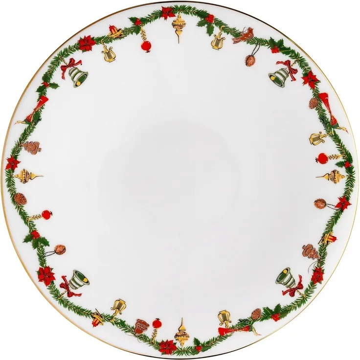 Teller flach 22 cm Nora Christmas Hutschenreuther Frühstücksteller, Spülmaschinengeeignet