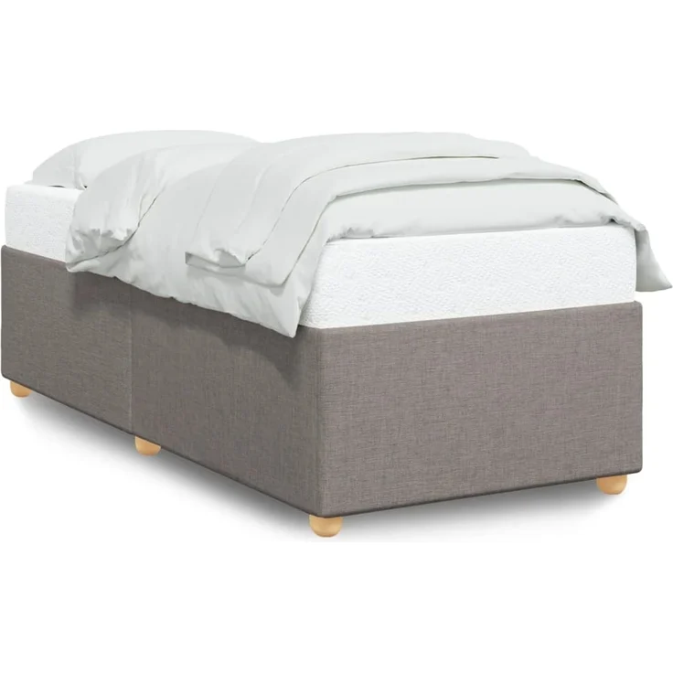 vidaXL Bettgestell ohne Matratze Taupe 90x200 cm Stoff 3284705 – Bild 2