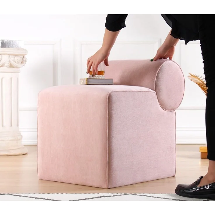 Hanah Home 'Linburg Puf - Pink' Pouffe, Rosa, 45 x 56 x 60 cm – Bild 2