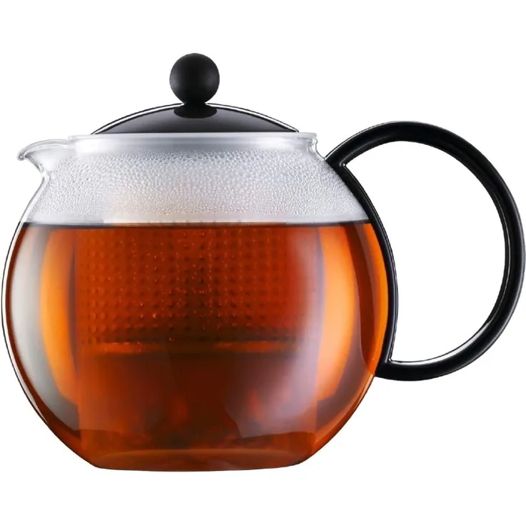 Bodum Assam Teebereiter mit Kunststoffsieb und Kunststoffdeckel 1L Schwarz