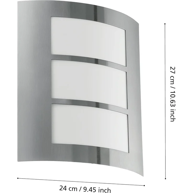 Eglo 88139 Aussen-/Wandleuchte CITY edelstahl, E27 max. 1X40W – Bild 4