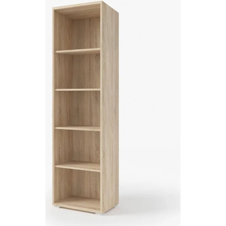 OFFICE LINE Aktenregal in Eiche Sonoma Optik - Schmales Standregal mit 5 offenen Fächern - Modernes Büromöbel Komplettset - 52 x 186 x 35 cm (B/H/T)