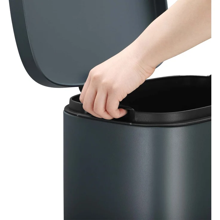 Songmics Mülleimer, geruchsdicht, Edelstahl, 30 Liter, Rauchgrau – Bild 6