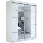 Schwebetürenschrank ERA 2-türig Schrank 160 cm (mit Spiegel) Farbe: Weiß