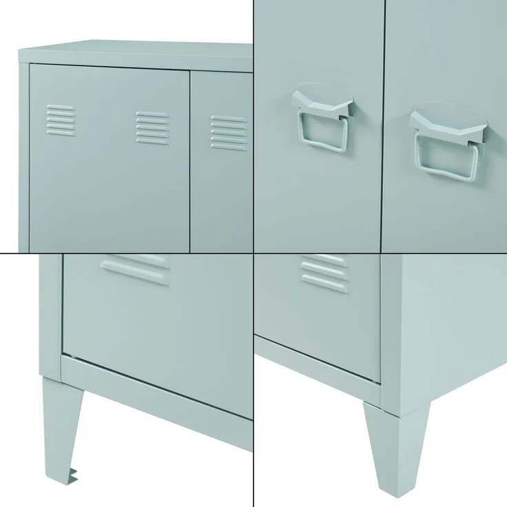 Metallschrank Oripää 110x75x33 cm Graublau [en. casa] – Bild 5