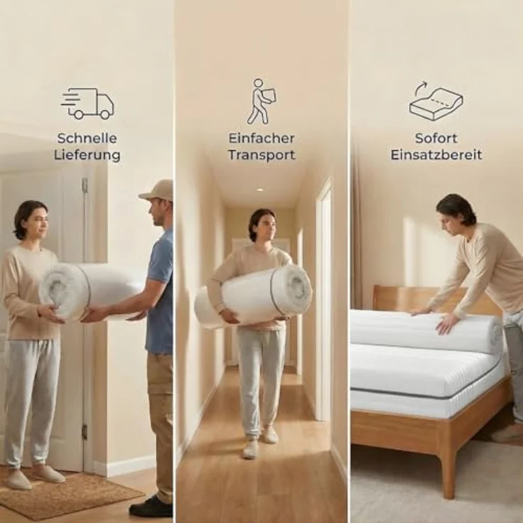 Mister Sandman Kaltschaummatratze 120x200 cm – Wendematratze H2/H3, 7-Zonen, 25 cm Höhe, atmungsaktiv, Waschbar Bezug, allergikergeeignet – Bild 5