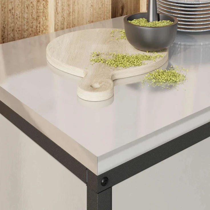 vidaXL Küchenaufbewahrung mit Regal Silber 60 x 50 x 92 cm Stahl 875000 – Bild 5