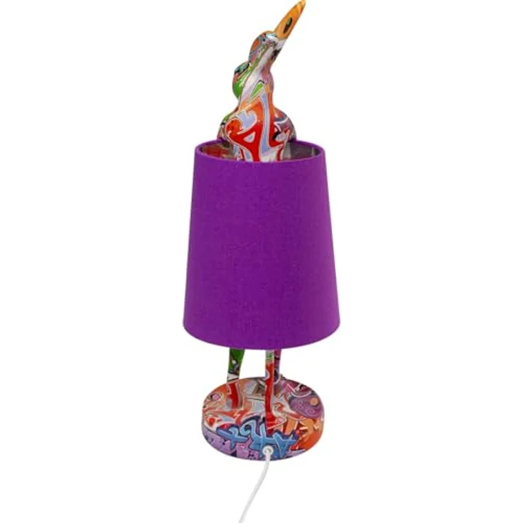 Kare Design Tischleuchte Animal Rabbit, Graffiti/Lila, Modern, Hasenleuchte, Tischlampe, Schlafzimmerlampe, Tiermotiv, kein Leuchtmittel enthalten, 50 x 17 x 20 cm (H/B/T) – Bild 5