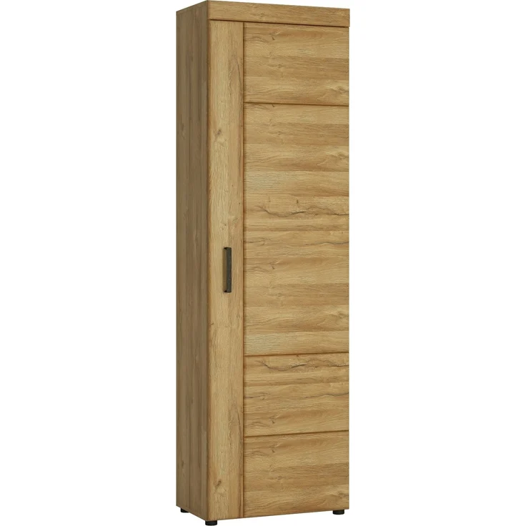 Stauraumschrank >CORTINA< in Grandson Eiche Dekor - 58x195x37,4 (BxHxT) – Bild 1