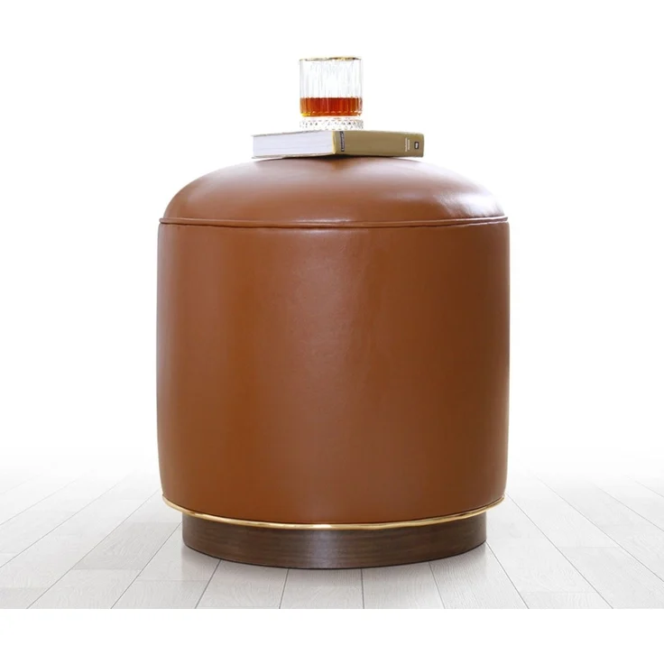 Hanah Home 'Milotte - Camel' Pouffe, Kamel, 42 x 43 x 42 cm – Bild 1