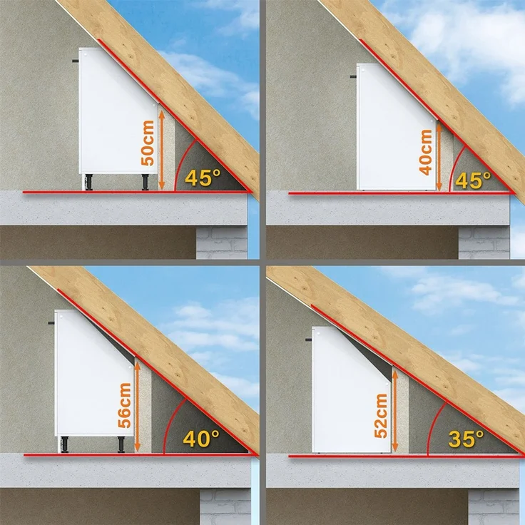 Küchenschrank für Dachschrägen R-Line Anthrazit 40 cm mit 4 Fächern Vicco – Bild 3