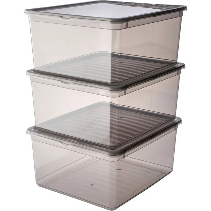 keeeper Aufbewahrungsbox bea, clearbox mit Air Control-System (Set, 3 St), 3 x 18 l, stapelbar, 39 x 33,5 x 18 cm – Bild 1