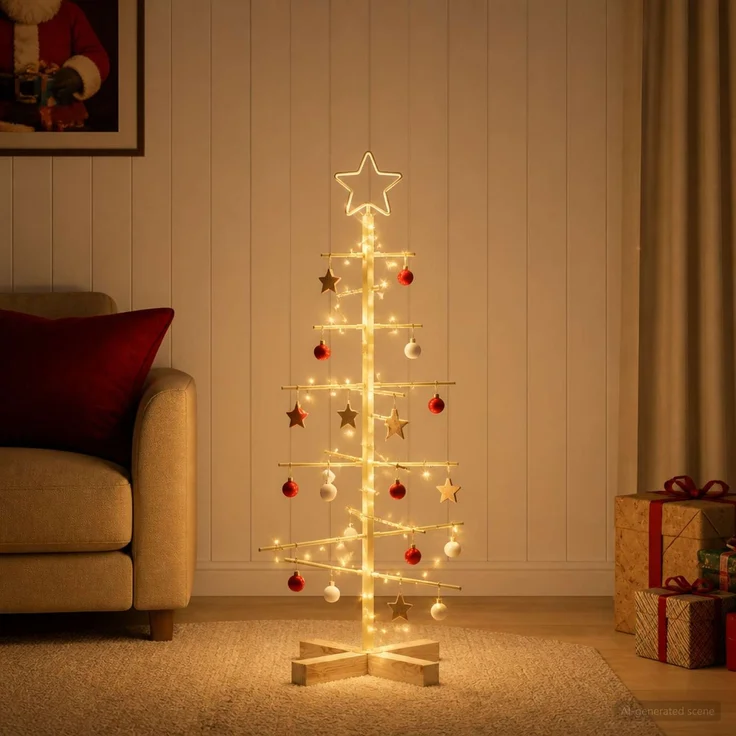vidaXL Metall Weihnachtsbaum KUOPIO 90 cm Stahl Gold 42053867 – Bild 1