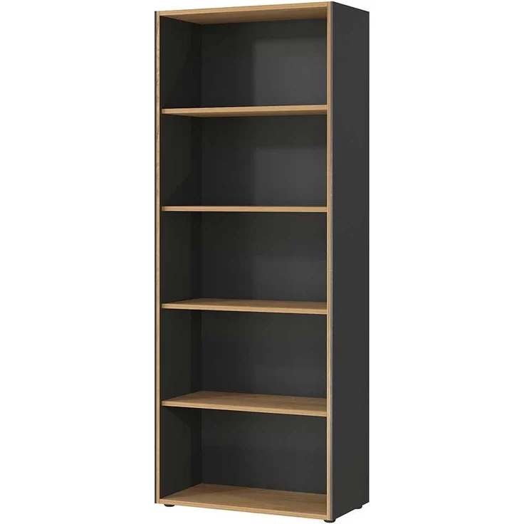 Aktenregal vito Podium, Holzwerkstoff, Schwarz, Holzfarben, 75 x 196 x 40 cm – Bild 1