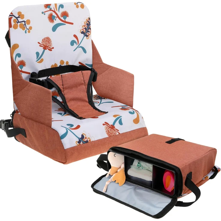 Dreambaby On-The-Go Kinder-Sitzerhöhung, tragbarer Hochstuhl mit praktischen Staufächern, passend für die meisten Esszimmerstühle, leicht, kompakt und reisefreundlich