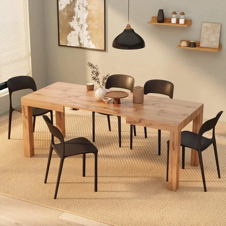 MOBILI FIVER, Ausziehtisch Küche, First, Rustikal Eiche, 120 x 80 x 76 cm, Made in Italy
