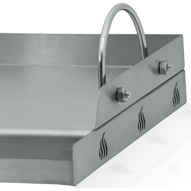 BBQ-Toro Grillplatte Edelstahl, 49,5 x 32 cm, BBQ Plancha für Holzkohle und Gasgrill – Bild 5