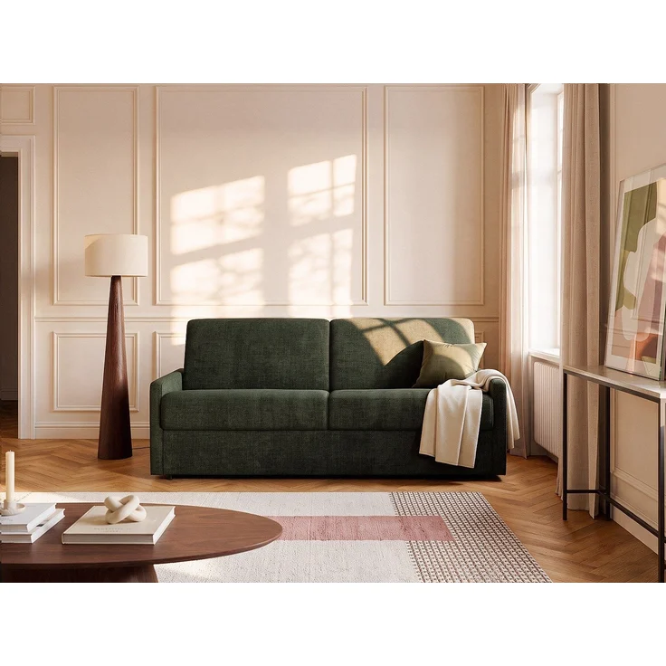 Vente-unique - CALIFE - Schlafsofa - Plastik - Kunststoff (PVC) - Tannengrün - 196 x 223 x 97 cm – Bild 2