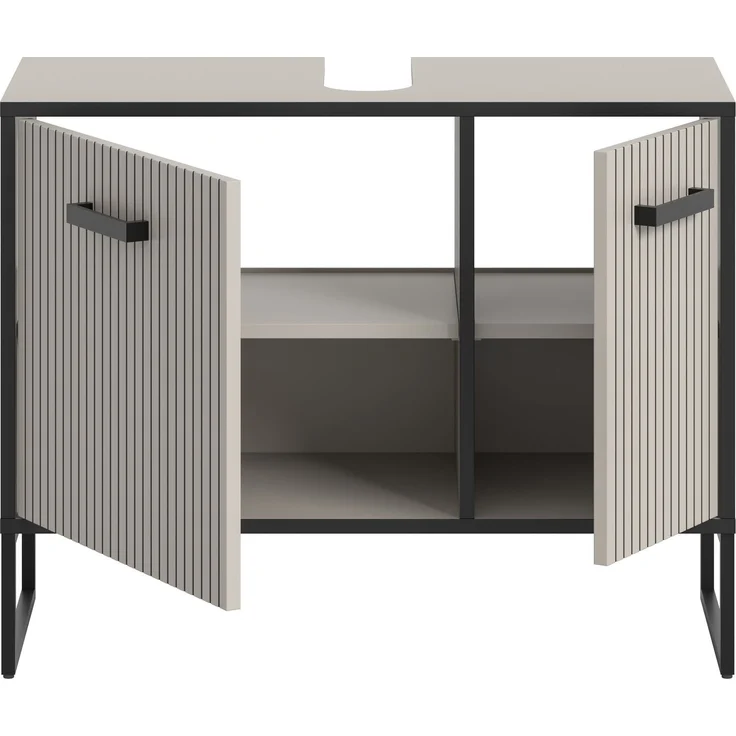 Waschbeckenunterschrank (B/H/T: 80x63x36 cm) in Kaschmir Nachbildung – Bild 3