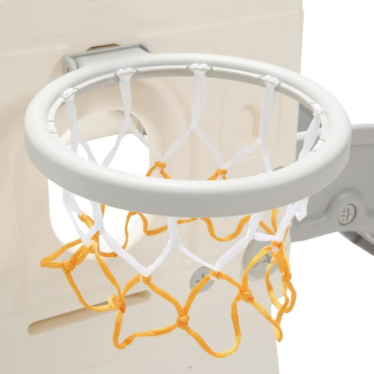 Baby Vivo Kinderrutsche / Rutsche mit Basketballkorb - Schloss in Grau / Beige – Bild 7