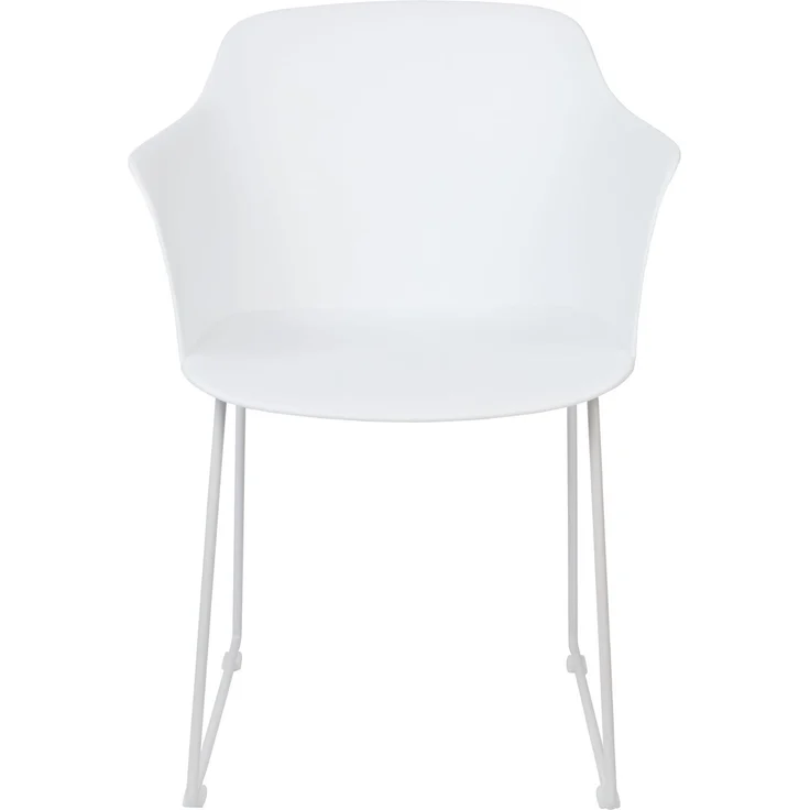 Sessel Tango im 2er-Set, Weiß mit Schalensitz und Stahlgestell 58x54x81,5 cm – Bild 2