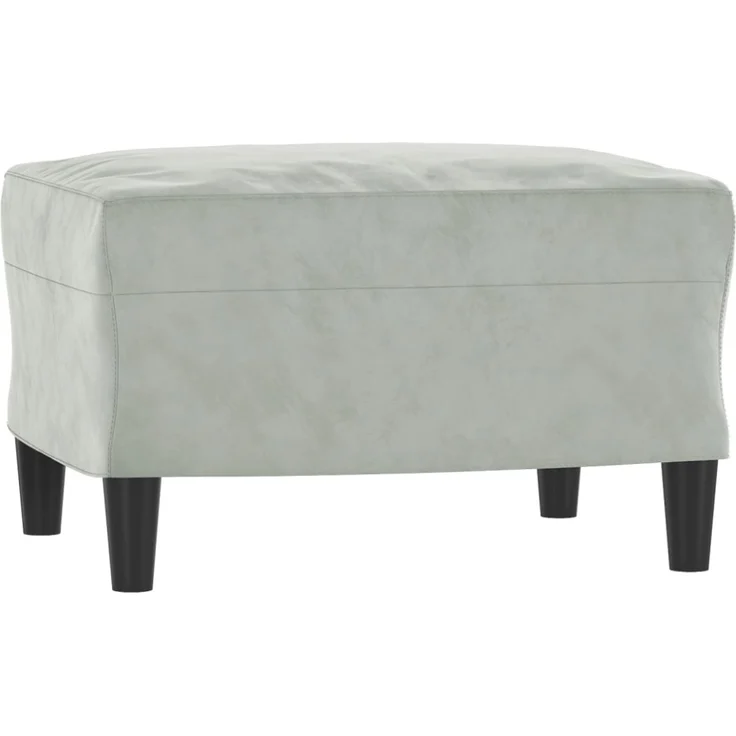 vidaXL Sessel mit Hocker Hellgrau 60 cm Samt 3201097 – Bild 3