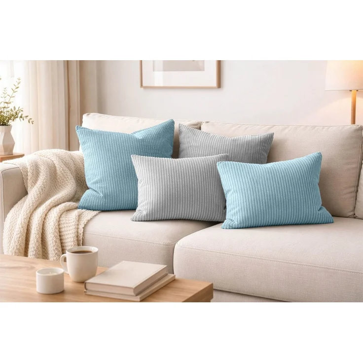 Amilian Dekokissen - Kissen Set 4er - Sofakissen mit Füllung 2x 50x50 + 2x 35x45cm, (4 Stück) Kuschelkissen - Zierkissen mit Kissenfüllung - Couchkissen – Bild 1