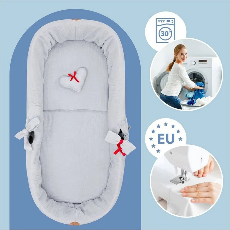 Totsy Baby Kuschelnest Umrandung für Kinderwagen - Bezug für Babywanne Nestchen – Bild 3