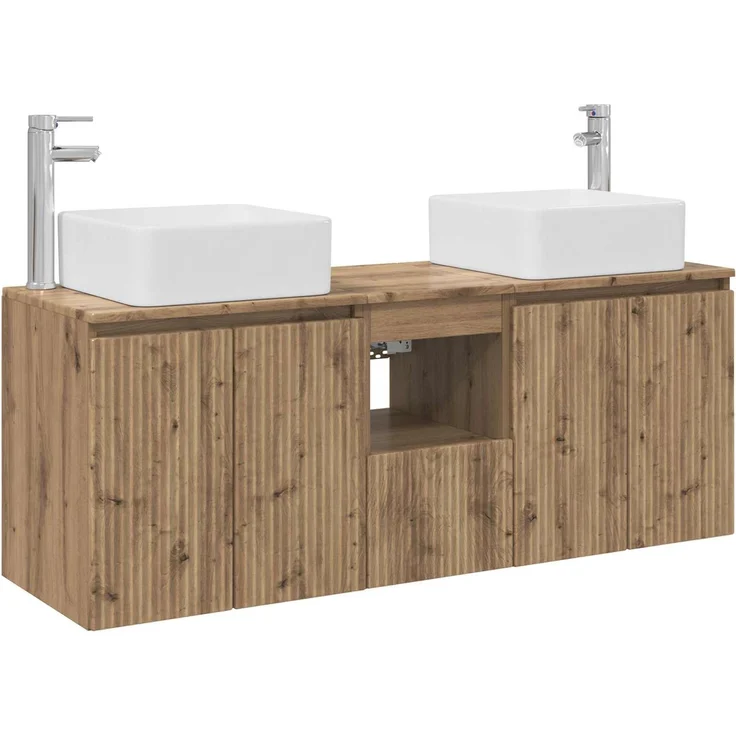 vidaXL Badezimmerschrank-Set 3 stk. Artisan-Eiche 135 x 35 x 80 cm 3405666 – Bild 2
