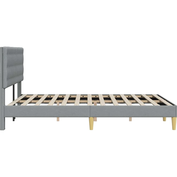 vidaXL Bettrahmen mit Kopfteil Hellgrau 120x190 cm Stoff 42027779 – Bild 5
