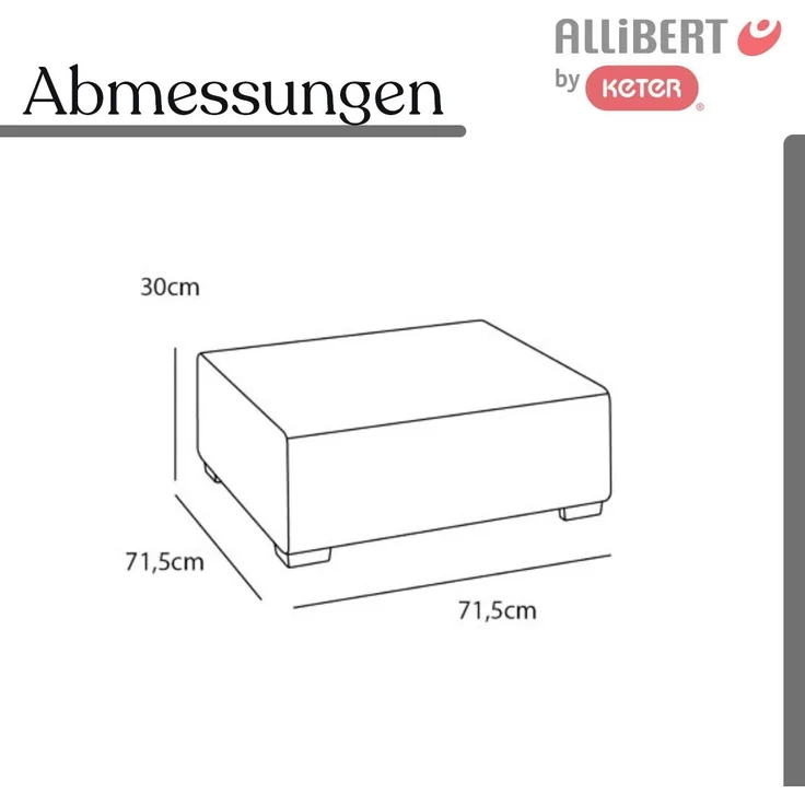 Allibert Salta Hocker mit Sand Kissen | Stilvoller Gartenhocker in Rattanoptik – Bild 6