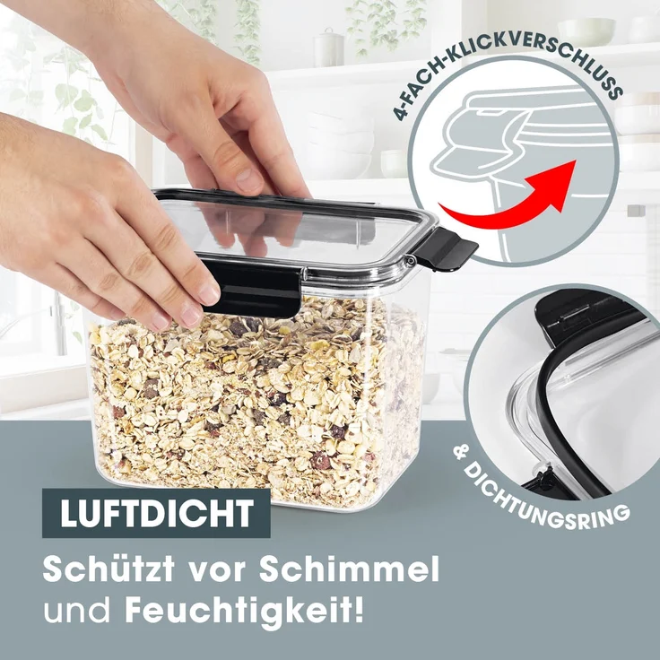 GOURMETmaxx Frischhaltedosen Klick-it 10-tlg. schwarz – Bild 3