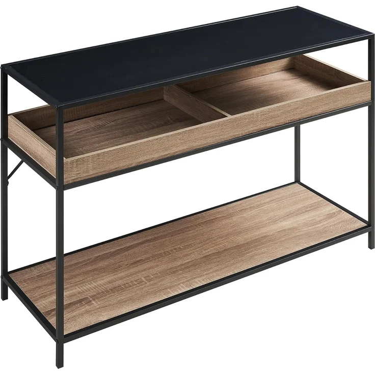 Konsolentisch Belana 110x40x80 cm Schwarz/Eicheoptik [en. casa] – Bild 5