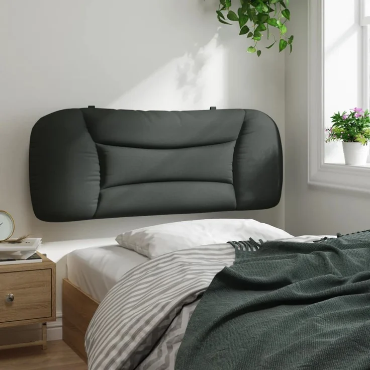 vidaXL Kopfteil-Kissen "Hvar" Dunkelgrau 100 cm Stoff Grau – Bild 4