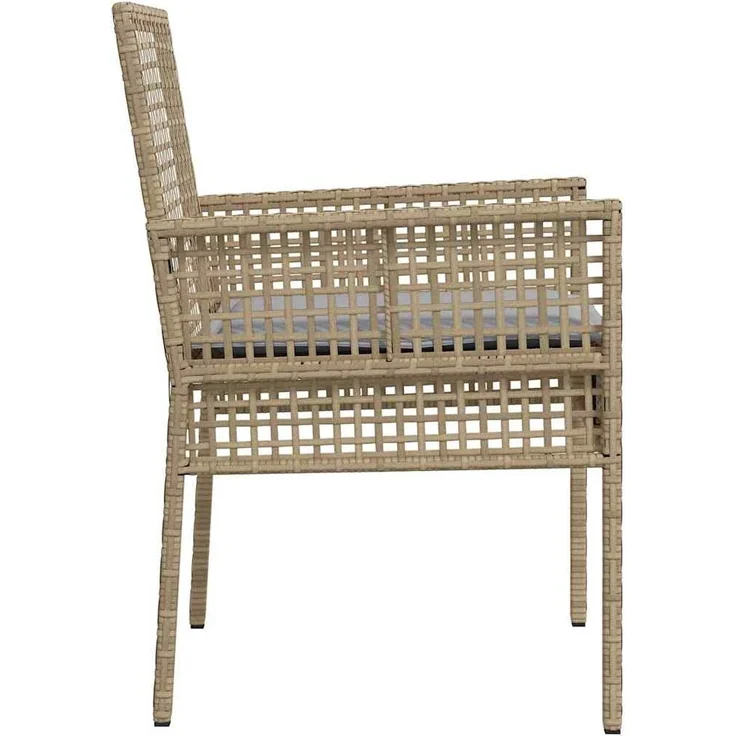 vidaXL Gartenstuhl mit Kissen 2 pcs Beige 55 x 53 x 85 cm Poly-Rattan 42003448 – Bild 5