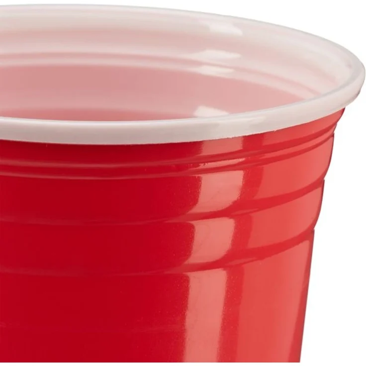 Relaxdays Bier Pong Set, 100 Becher, Kunststoff rot, 473 ml – Bild 6